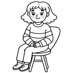 cute girl sitting on a chair