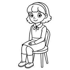 cute girl sitting on a chair