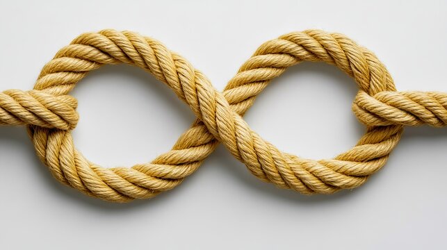 A knot of rope on a white background