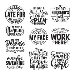 Fototapeta premium 10 Funny Quotes SVG Bundle