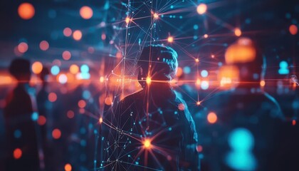 Obraz premium Online community with people engaging in discussions on a social media platform, digital setting, sharp focus, bright lighting