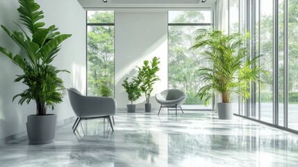 Modern Interior Design with Greenery and Natural Light