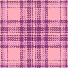 Trendy plaid vector check, fiber seamless textile fabric. Curve background pattern tartan texture in pink and red colors.