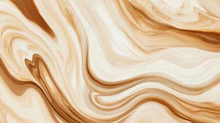 Fototapeta premium The captivating swirl of coffee and cream forms a unique and beautiful marbled design that captivates the eye with its warm tones. Generative AI
