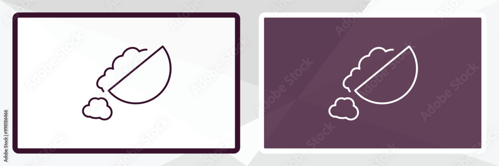 Poster fallen outline icon. linear vector from food concept. thin line white and black fallen icon isolated