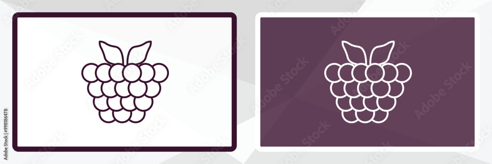 Poster raspberry leaf outline icon. linear vector from food concept. thin line white and black raspberry le