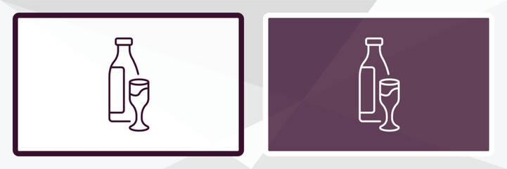 alcoholic drinks  outline icon. Linear vector from food concept. Thin line white and black alcoholic drinks  icon isolated on white and dark background