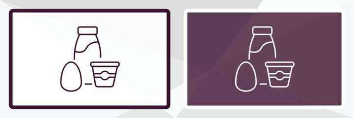 dairy  outline icon. Linear vector from food concept. Thin line white and black dairy  icon isolated on white and dark background