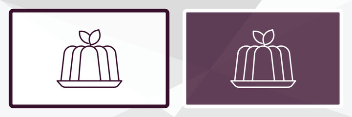 jelly  outline icon. Linear vector from food concept. Thin line white and black jelly  icon isolated on white and dark background