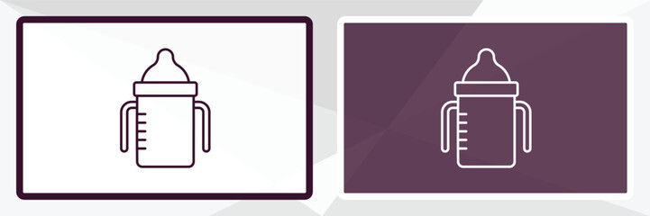 sippy cup  outline icon. Linear vector from food concept. Thin line white and black sippy cup  icon isolated on white and dark background