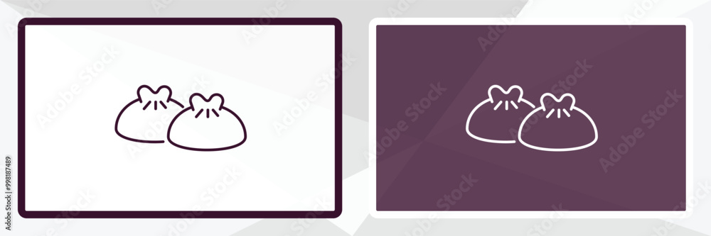 Poster dumpling outline icon. linear vector from food concept. thin line white and black dumpling icon isol