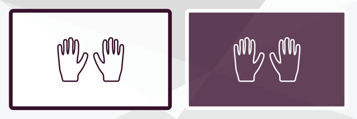 Fototapeta premium protection gloves outline icon. Linear vector from food concept. Thin line white and black protection gloves icon isolated on white and dark background