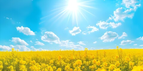 Obraz premium Field on a sunny day spring landscape 