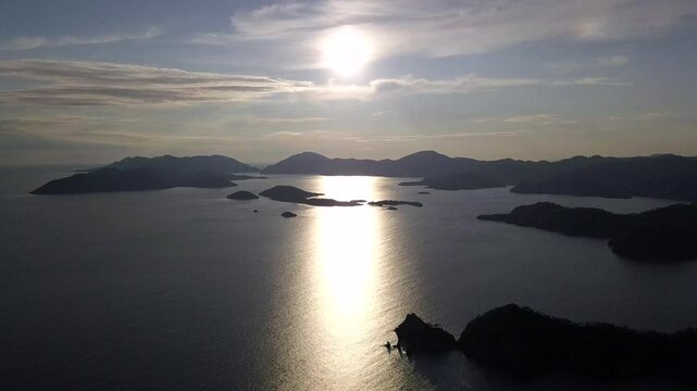 Drone video of a sunset in Fethiye &Ouml;l&uuml;deniz
