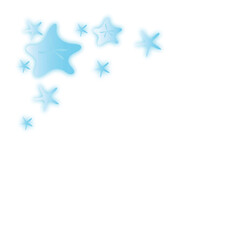 Starfish decoration. Glowing blue starfish summer decoration