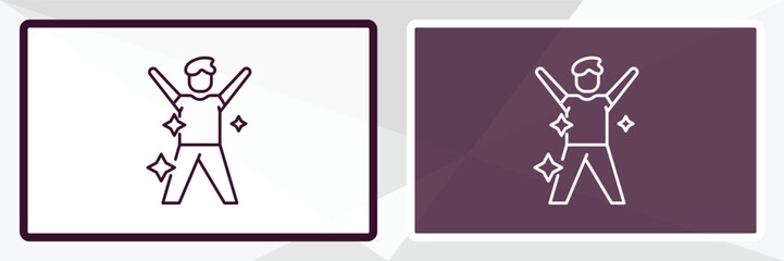 fresh human outline icon. Linear vector from feelings concept. Thin line white and black fresh human icon isolated on white and dark background