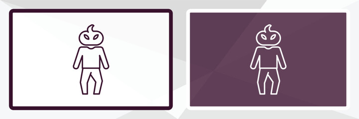 horrible human outline icon. Linear vector from feelings concept. Thin line white and black horrible human icon isolated on white and dark background