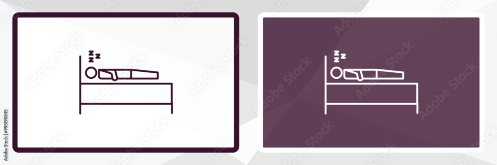 Poster lazy human outline icon. linear vector from feelings concept. thin line white and black lazy human i