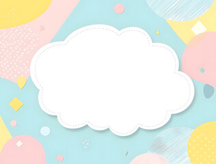 Pastel Abstract Geometric Background with Cloud Frame