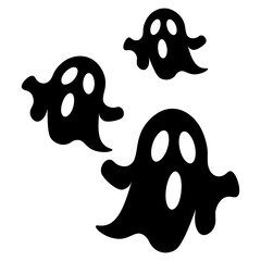 Fototapeta premium Cute ghost boo silhouette halloween