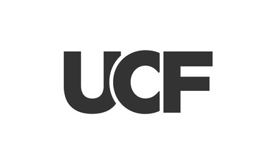 UCF logo design template with strong and modern bold text. Initial based vector logotype featuring simple and minimal typography. Trendy company identity.