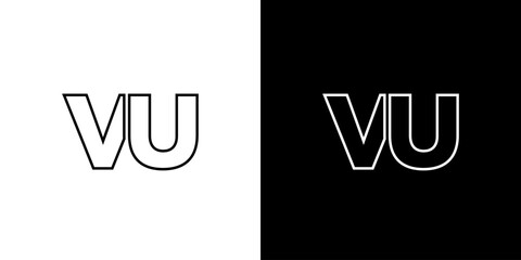 Obraz premium Letter V and U, VU logo design template. Minimal monogram initial based logotype.