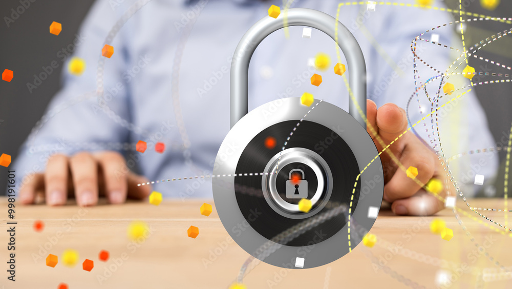 Poster security data code digital concept