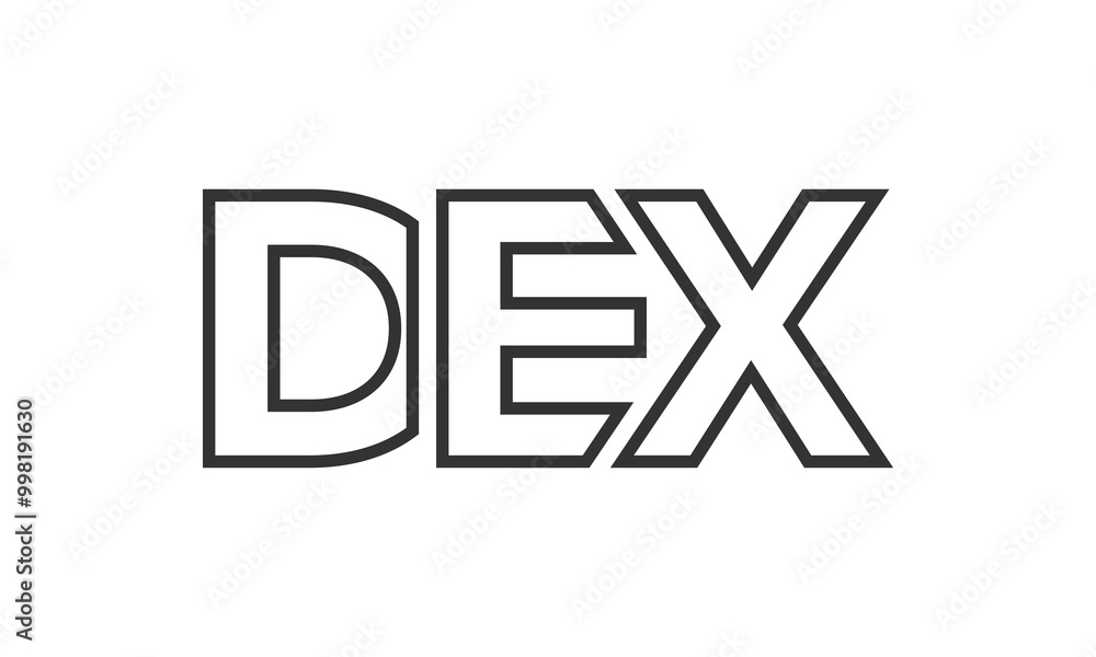 Fototapete dex logo design template with strong and modern bold text. initial based vector logotype featuring s