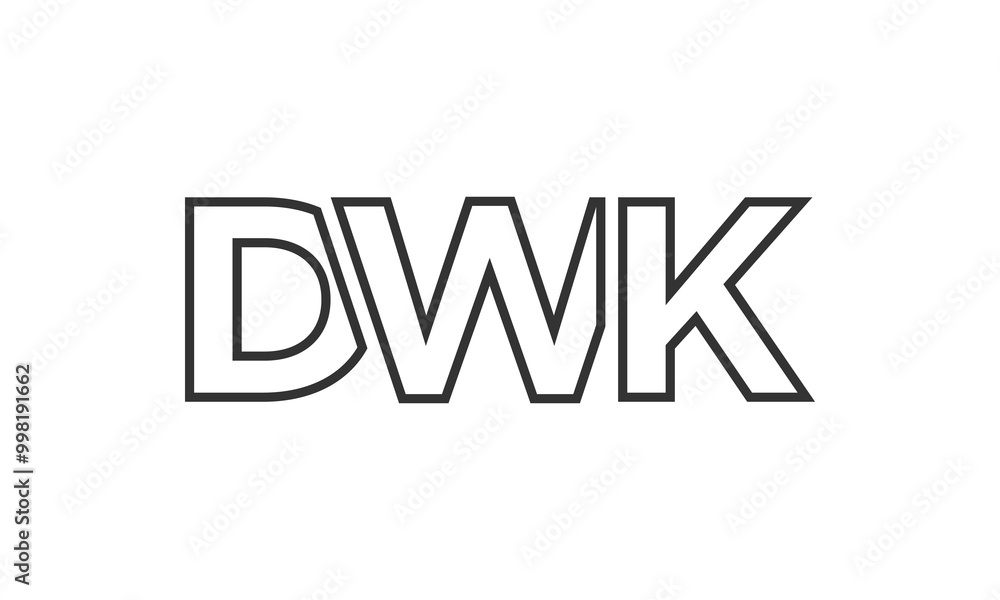 Fototapete dwk logo design template with strong and modern bold text. initial based vector logotype featuring s