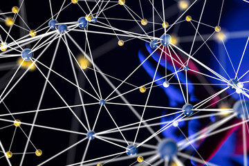 touching global network and data customer connection