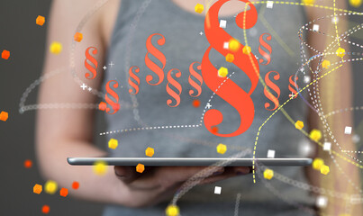 paragraph law sign digital in hand