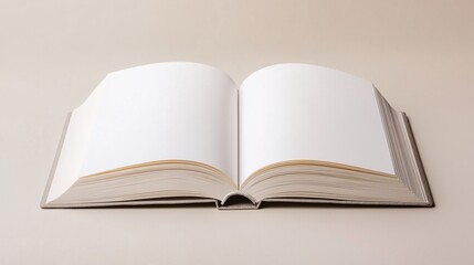 Empty Book on Neutral Background for Creative Use