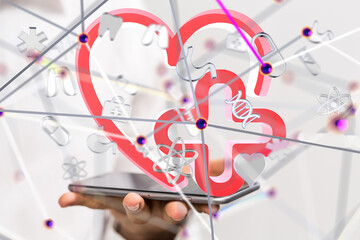 digital medical futuristic interface 3D rendering - 3d