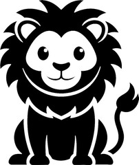 Artistic Black Lion Design for Custom Merchandise. 