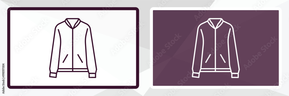 Poster jacket with pockets outline icon. linear vector from fashion concept. thin line white and black jack