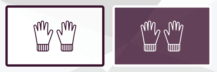 pair of gloves outline icon. Linear vector from fashion concept. Thin line white and black pair of gloves icon isolated on white and dark background