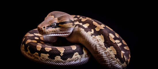 Obraz premium Close-Up of a Python with a Black Background