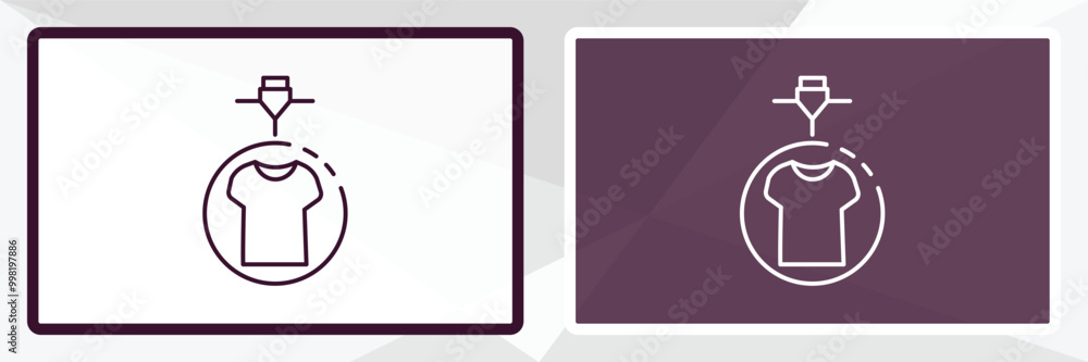 Poster man printing outline icon. linear vector from fashion concept. thin line white and black man printin