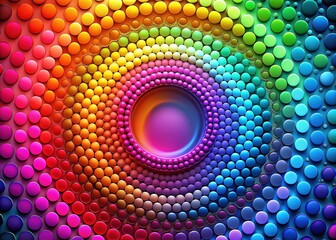 Vibrant 3D Circle Pattern with Colorful Gradient for Abstract Backgrounds and Creative Design Use