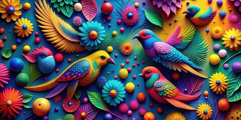 Fototapeta premium Vibrant and Playful Colorful Background with Abstract Shapes Perfect for Youthful Themes and Designs