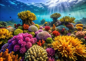 Obraz premium Vibrant Marine Flora: Stunning Ocean Plants Flourishing in their Underwater Habitat