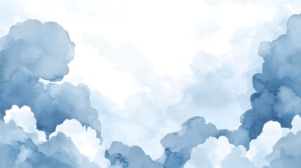 Fototapeta premium Soft cloudy watercolor background in shades of gray and blue