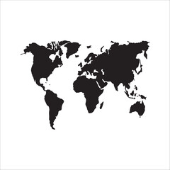 Earth map in modern style world map. Vector line illustration