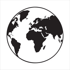 Earth map in modern style world map. Vector line illustration