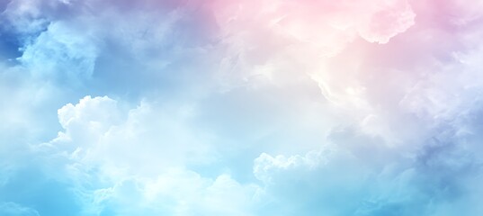 A soft, cloudy sky with a pastel gradient and a large area for text