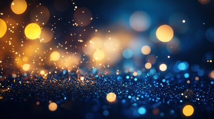 Abstract Bokeh Background With Golden Lights