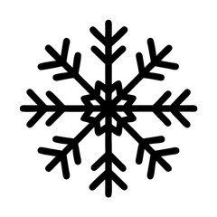 Obraz premium Snowflake icon illustration in bold black design on white background with copy space 
