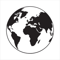 Earth map in modern style world map. Vector line illustration
