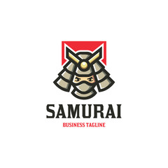 ninja samurai mascot logo vector