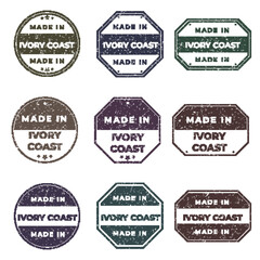 Fototapeta premium Set of Made In IVORY COAST Labels Ready to use for Product Emblem